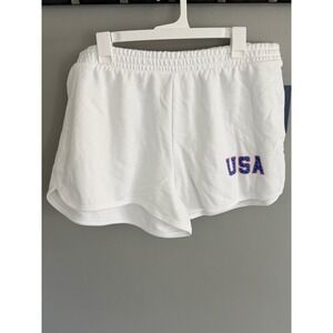 Universal Thread‎ XXL Sweat Shorts White USA Graphic High Rise Lounge NWT